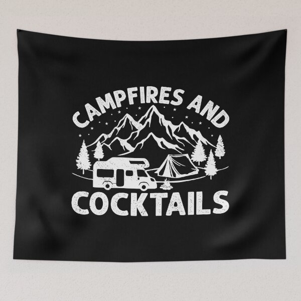 Item preview, Campfires And Cocktails Alcohol Lover Alcoholic Camper designed and sold by haselshirt.