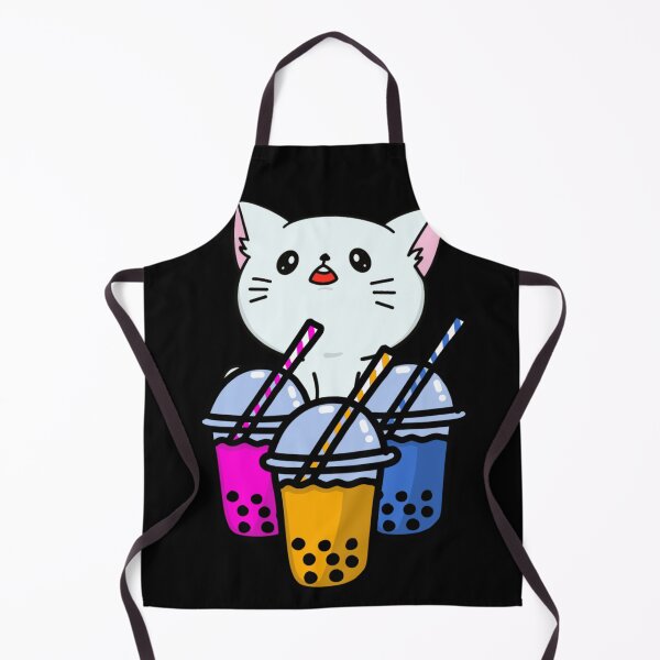 Item preview, Aesthetic cat drinking boba designed and sold by RecStore.