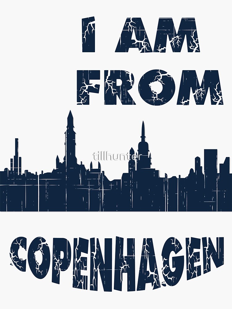 "Ich liebe meine Stadt Kopenhagen. Hauptstadt Silhouette mit