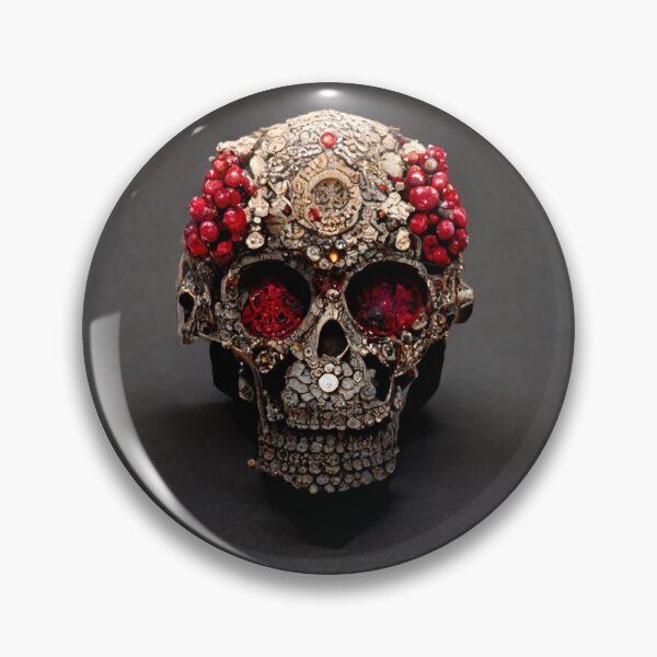Item preview, Beautiful gothic skull with white and red diamonds designed and sold by DarkDesign69.