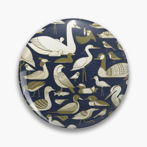 Item preview, Water birds - Navy designed and sold by appleyards.
