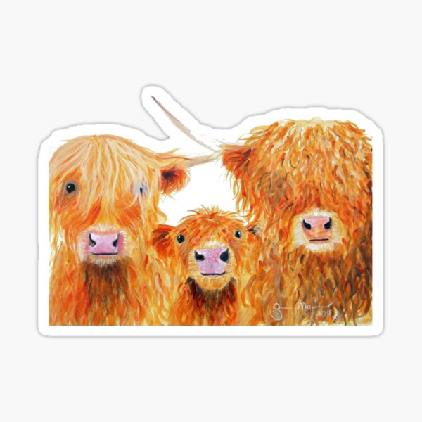 Item preview, WE 3 COOS HiGHLaND CoWS by SHiRLeY MacARTHuR  designed and sold by Shirley MacArthur Limited.
