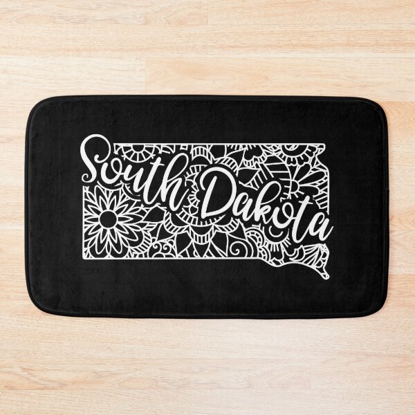 Item preview, South Dakota Black And White Map designed and sold by OutcastBrain.