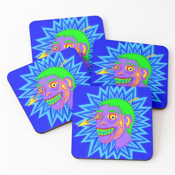 Item preview, Zombie Head Pop Art Purple Funny Cartoon designed and sold by theartofvikki.
