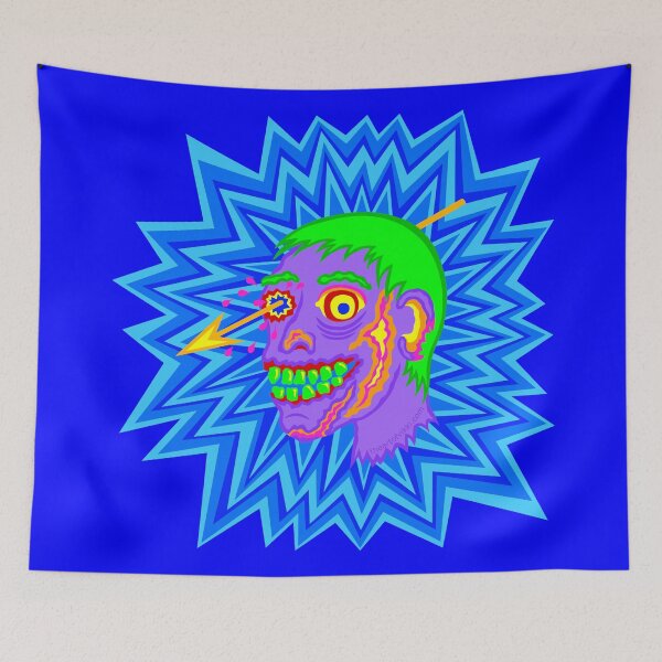 Item preview, Zombie Head Pop Art Purple Funny Cartoon designed and sold by theartofvikki.
