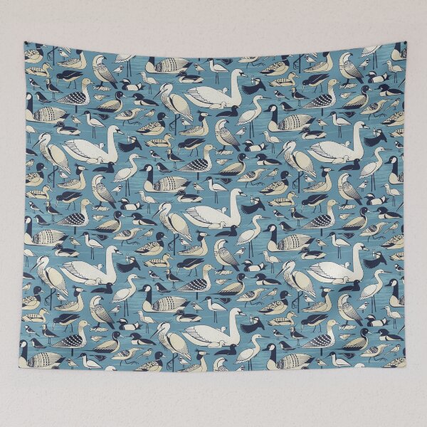 Item preview, Water birds - Vardo Blue designed and sold by appleyards.