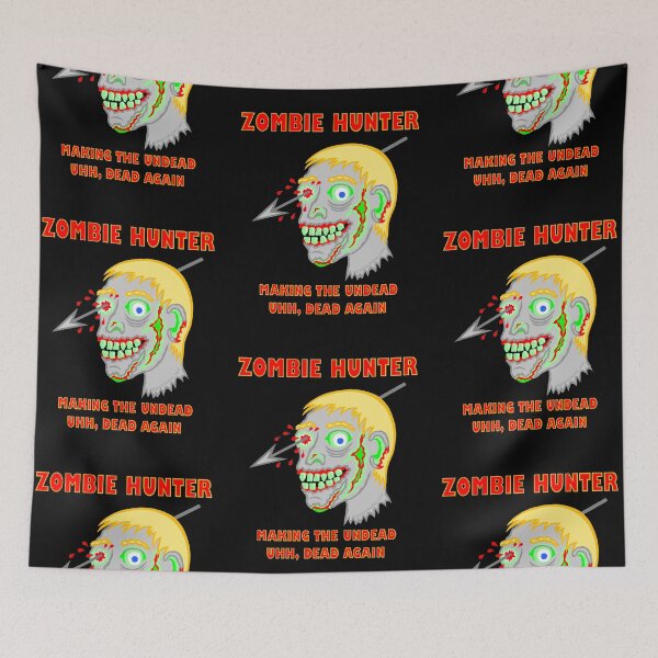 Item preview, Zombie Hunter Funny Cartoon Walker Undead Head designed and sold by theartofvikki.