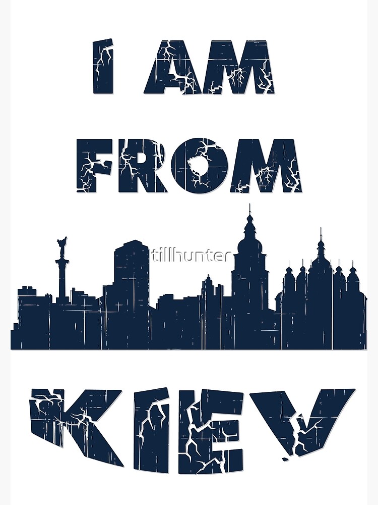 "Ich liebe meine Stadt Kiew. Hauptstadt Silhouette mit touristischen