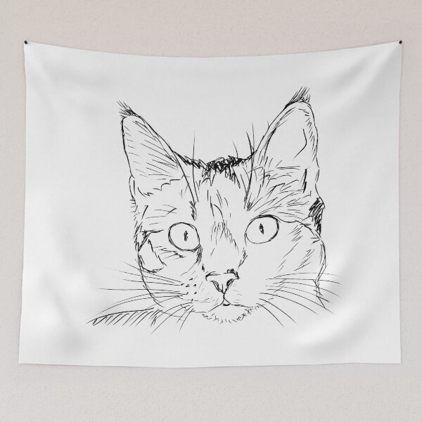 Item preview, Cat face outline designed and sold by ellinnur.