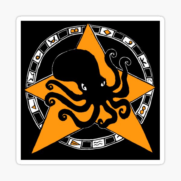 Cephalopod God in Color Sticker