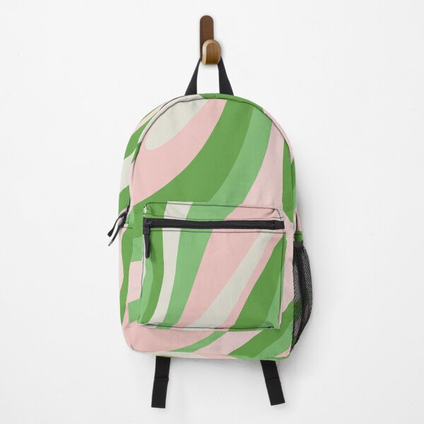 Item preview, Wavy Loops Retro Abstract Pattern in Lime Green and Soft Pink designed and sold by kierkegaard.
