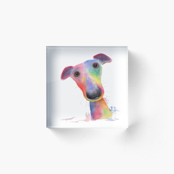 WHiPPeT GReYHouND DOG 'HANK' BY SHIRLEY MACARTHUR Acrylic Block