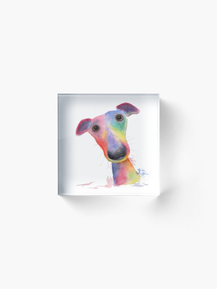 Alternate view of WHiPPeT GReYHouND DOG 'HANK' BY SHIRLEY MACARTHUR Acrylic Block