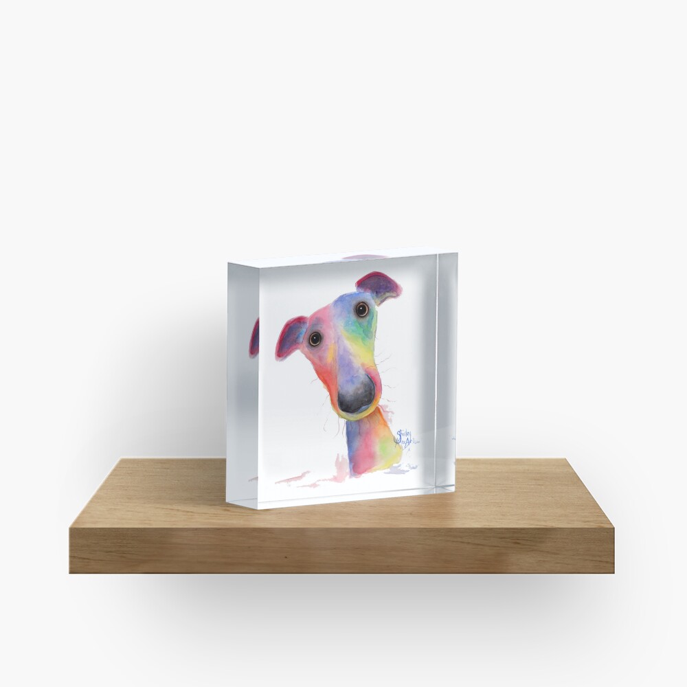 WHiPPeT GReYHouND DOG 'HANK' BY SHIRLEY MACARTHUR Acrylic Block