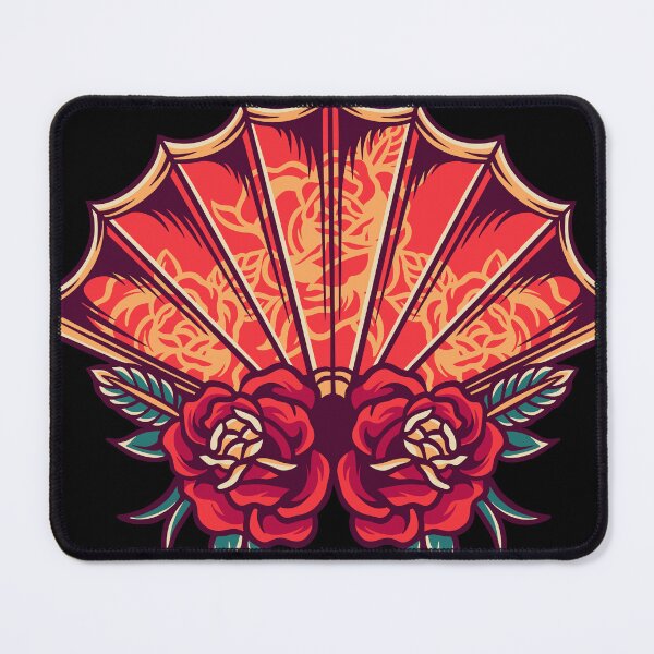 Item preview, Asia Fan With Rose Retro Illustration designed and sold by STR Graphs.