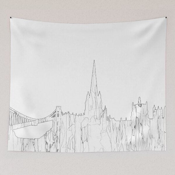 Item preview, Bristol, England Skyline B&W - Thin Line designed and sold by Marlene Watson-Hall.