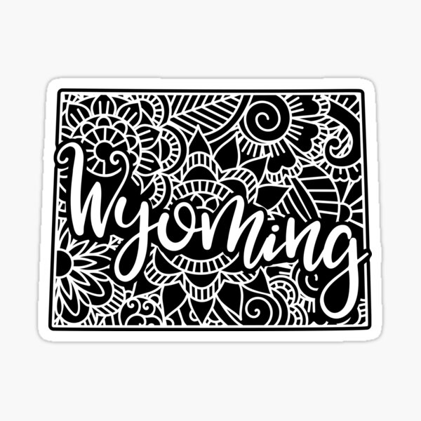 Item preview, Wyoming Black And White Map designed and sold by OutcastBrain.