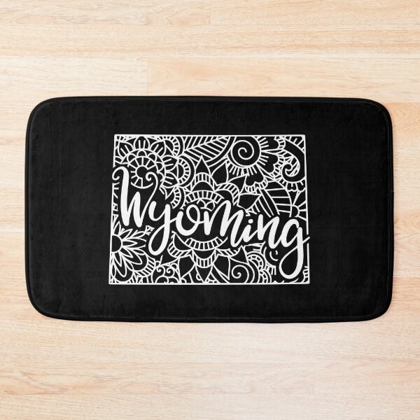 Item preview, Wyoming Black And White Map designed and sold by OutcastBrain.