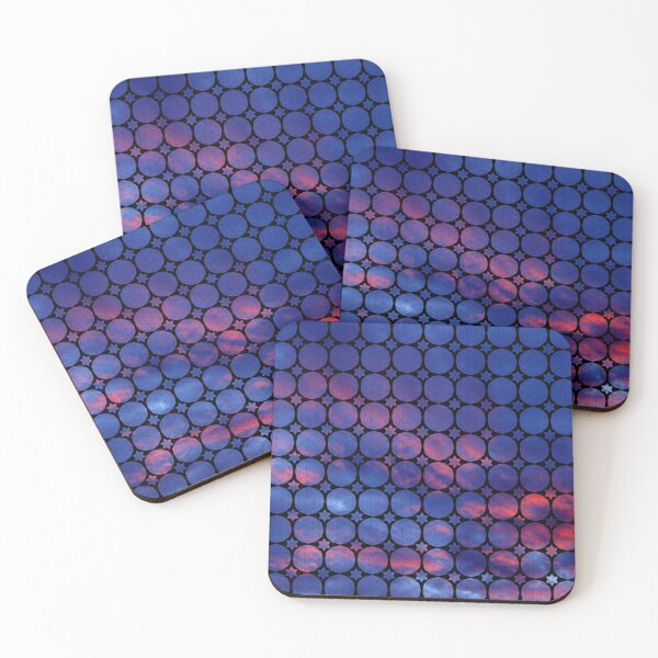 Item preview, Dark Red Blue Sky Icosahedron&Dodecahedron Mosaic designed and sold by createVisions.