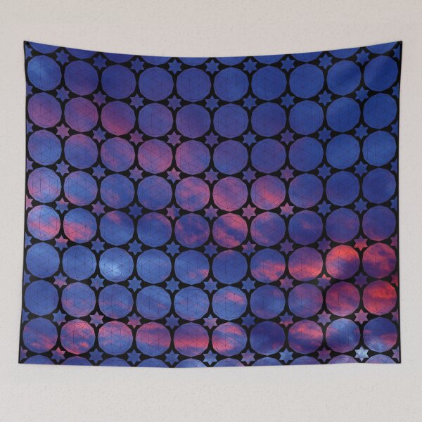 Item preview, Dark Red Blue Sky Icosahedron&Dodecahedron Mosaic designed and sold by createVisions.