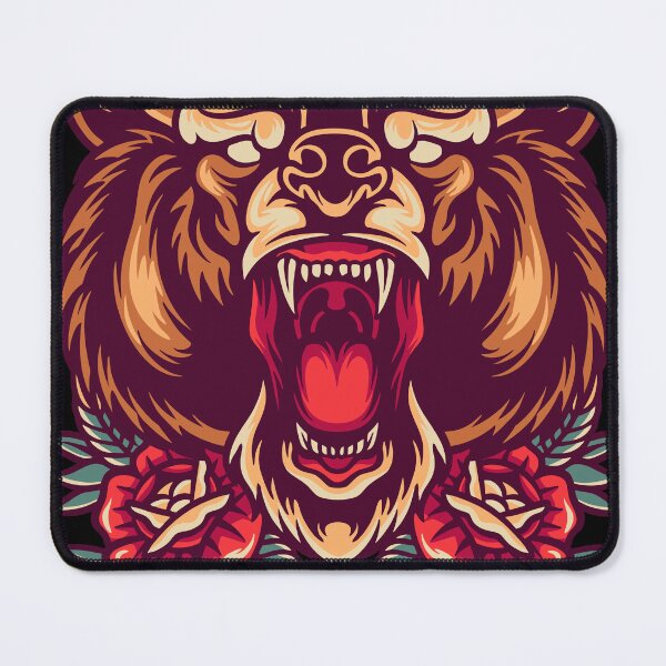 Item preview, Bear And Roses Retro Illustration designed and sold by STR Graphs.