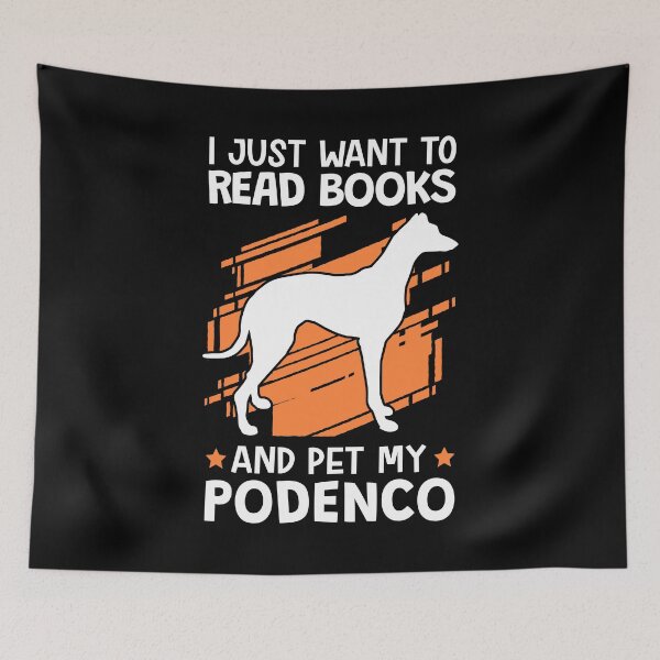 Item preview, Reading books and stroking Podenco hunting dog designed and sold by madgrfx.