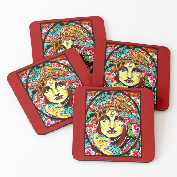 Item preview,  TATTOOED LADY : Vintage With Snakes and Flowers Print designed and sold by posterbobs.