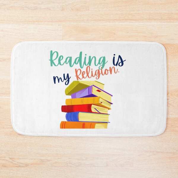 Item preview, Reading is my Religion. - with colourful pile of books designed and sold by TheMajesTee.