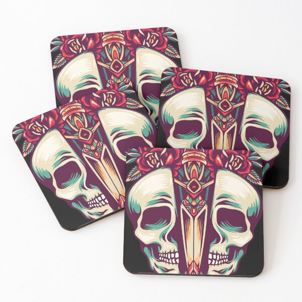 Item preview, Broken Skull And Knife Retro Illustration designed and sold by STR Graphs.