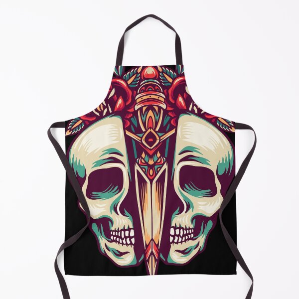 Item preview, Broken Skull And Knife Retro Illustration designed and sold by STR Graphs.