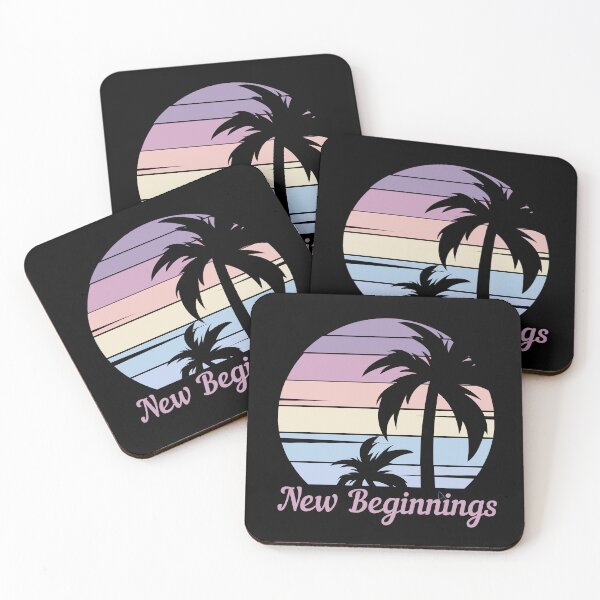 Item preview, New Beginnings - Vintage Palm Tree Sunset,  Good Vibes, Self Love  designed and sold by Sun Sand & Sea Art.
