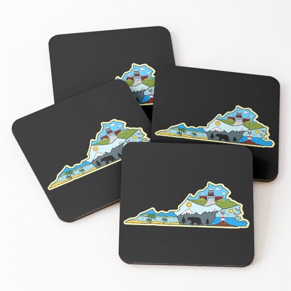 Item preview, Virginia State Map - Richmond Chincoteague Virginia Beach Mountain designed and sold by merchzy.