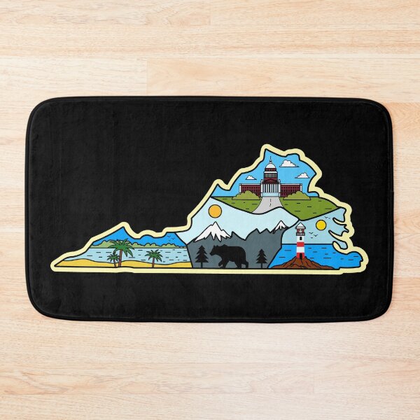 Item preview, Virginia State Map - Richmond Chincoteague Virginia Beach Mountain designed and sold by merchzy.