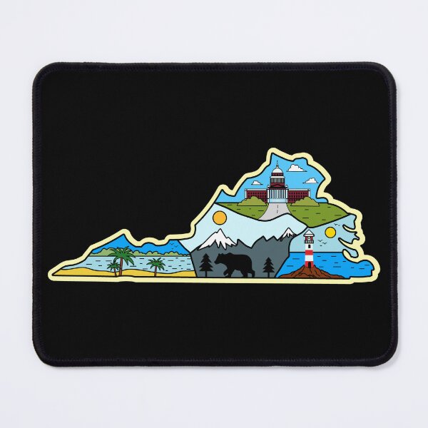Item preview, Virginia State Map - Richmond Chincoteague Virginia Beach Mountain designed and sold by merchzy.