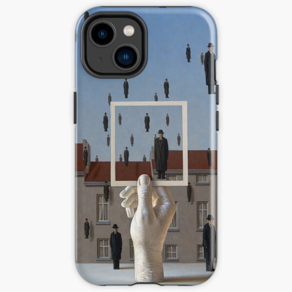René Magritte exhibition poster - Golconde - man in hat - rain - surrealist - museum print iPhone Tough Case