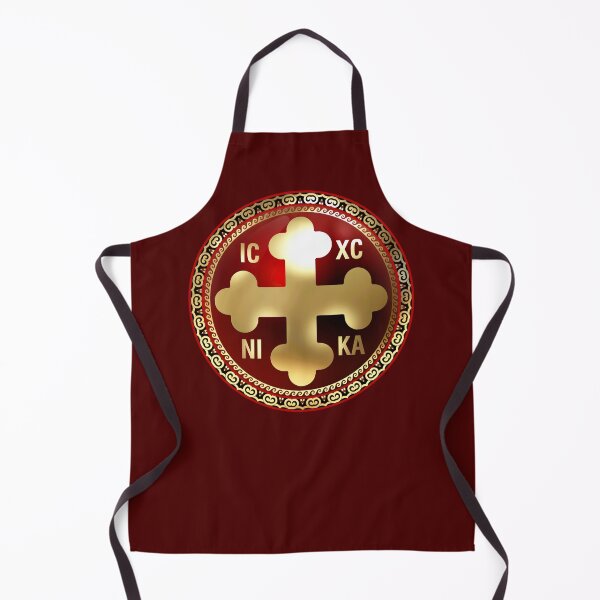 Item preview, Greek Orthodox Cross Red Gold Black ICXC NIKA designed and sold by Yiorgos Designs.