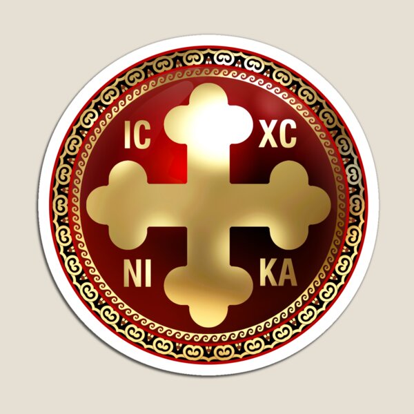 Artikel-Vorschau von Griechisch-Orthodoxes Kreuz Rot Gold Schwarz ICXC NIKA, designt und verkauft von Yiorgos Designs.