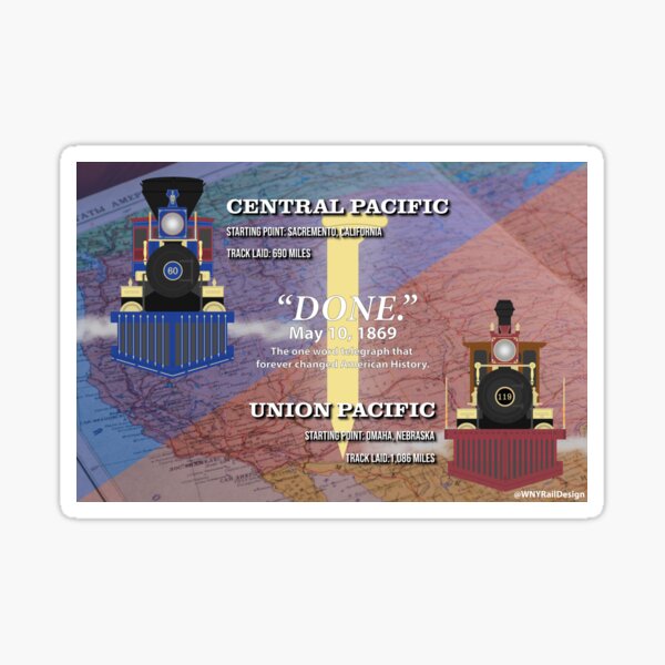Item preview, Transcontinental Railroad Commemoration Poster designed and sold by WNYRailDesign.
