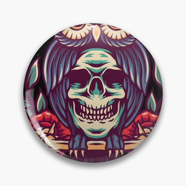 Item preview, Owl And Skull Retro Illustration designed and sold by STR Graphs.