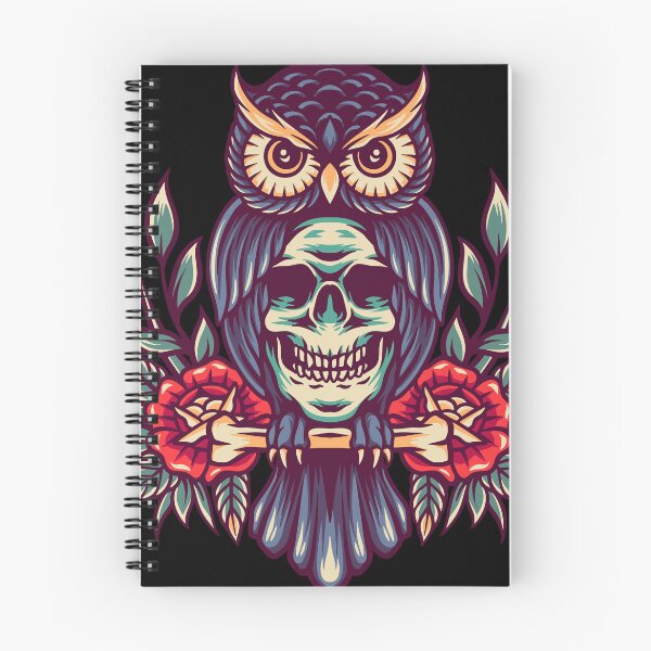 Item preview, Owl And Skull Retro Illustration designed and sold by STR Graphs.