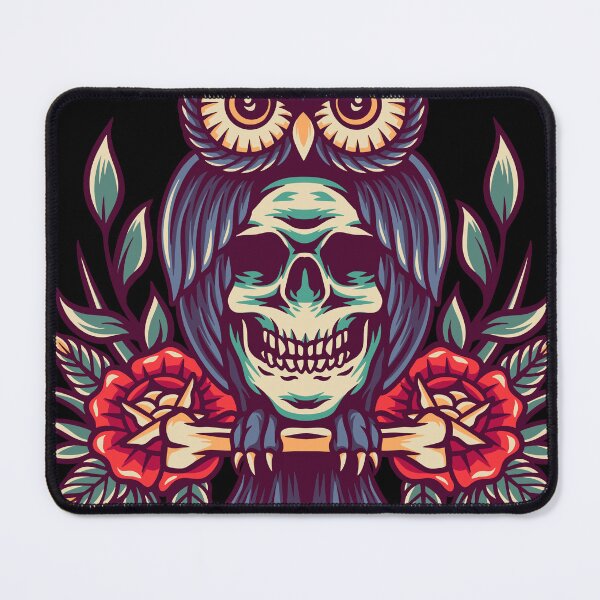 Item preview, Owl And Skull Retro Illustration designed and sold by STR Graphs.
