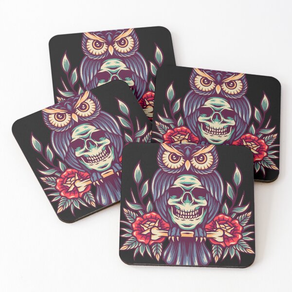 Item preview, Owl And Skull Retro Illustration designed and sold by STR Graphs.