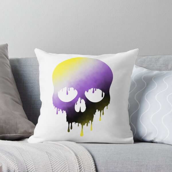 Artikelvorschau, LGBTQ Pride Paint Drip Skull Nicht binär entworfen und verkauft von Creweemmaeec11.