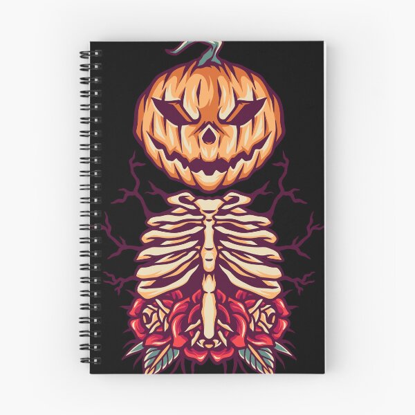 Item preview, Pumpkin Skull  And Roses Retro Illustration designed and sold by STR Graphs.