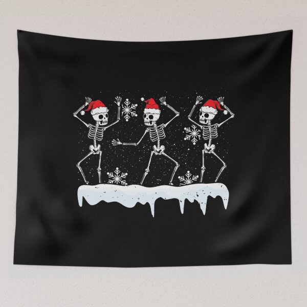 Item preview, Christmas Dancing Skeletons With Santa Hat Xmas Dancer designed and sold by kynercha.