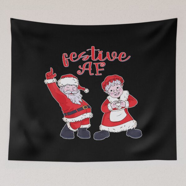 Item preview, Christmas Festive Af With Dancing Santa And Ms Claus designed and sold by kynercha.
