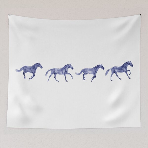 Item preview, Galloping horse 1 to 4 - blue colorized version designed and sold by SylvieG18.