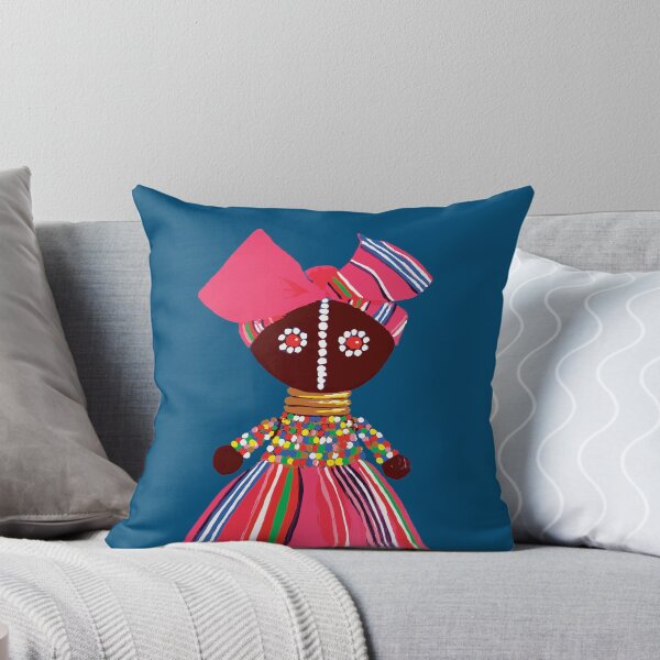 Item preview, African doll pink Mama on electric background designed and sold by mariam-h.