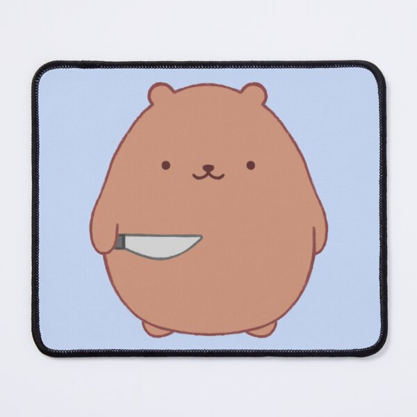 Item preview, stabby bear (light blue bg) designed and sold by DesignByJennyyy.