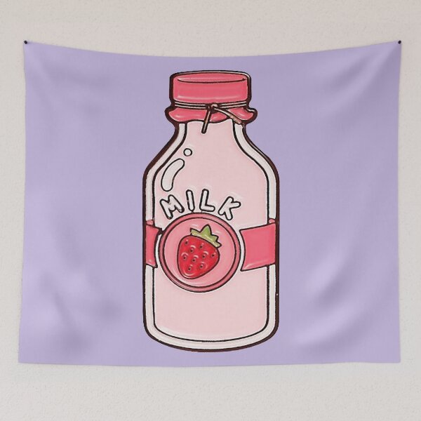Item preview, bottle of strawberry milk designed and sold by si3iy.